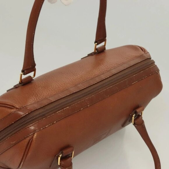 Burberrys Hand Bag Leather Brown Gold Auth ep9811 - Picture 7 of 15
